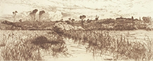 Massachusetts Prints: The Haunt of the Muskrat - Easthampton, 1884. Creator: Mary Norman