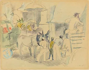 Donkey Cart Prints: Havana, c. 1915-1920. Creator: Jules Pascin