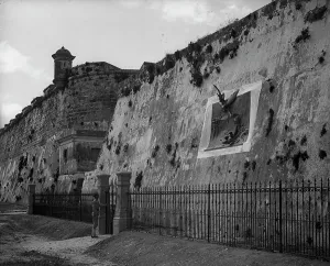 Transparency Prints: Havana, Cuba, execution wall in Cabanas, between 1890 and 1906. Creator: Unknown