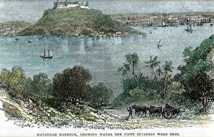 Havannah Harbour, showing where the fifty invaders were shot, Cuba, c1880