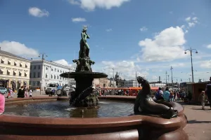 Market Square Prints: Havis Amanda Fountain, Helsinki, Finland, 2011. Artist: Sheldon Marshall