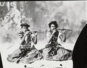Hawaii Prints: The Hawaiian Ukeke Players, Last quarter of 19th cen.. Creator: Anonymous