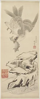 Hawk and fish, late 18th-early 19th century. Creator: Hokusai Hawk and fish, late 18th-early 19th century. Creator: Hokusai