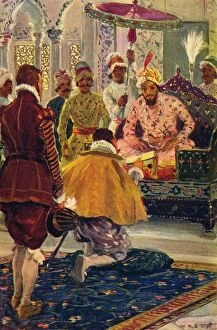 James I Gallery: Hawkins Presenting King Jamess Letter to the Great Mogul, 1608 (c1912)