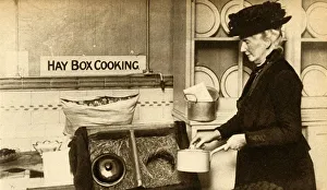 Kitchen Prints: Hay box cooking, First World War, 1914-1918, (1933). Creator: Unknown