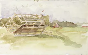 Arable Prints: Hay cage in the meadow. Creator: Maria Wiik