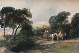 Haycart Prints: Hay Cart Crossing a Stream, c1824. Artist: Peter de Wint