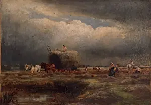 Storm Cloud Prints: The Hay Wagon, 1857. Creator: Samuel Bough