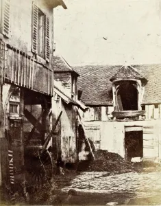 Hayloft Prints: Hayloft & Courtyard, 1844. Creator: Louis-Désiré Blanquart-Evrard