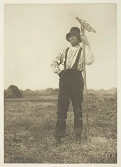 Rake Prints: Haymaker with Rake (Norfolk), c. 1883 / 87, printed 1888. Creator: Peter Henry Emerson