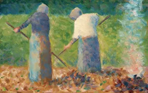 Haymaking Prints: Haymakers at Montfermeil, c. 1882. Creator: Georges-Pierre Seurat