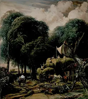 Haycart Prints: Haymaking. Creator: Peter de Wint