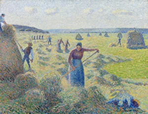 Images Dated 31st October 2013: The haymaking, Eragny, 1887. Artist: Pissarro, Camille (1830-1903)