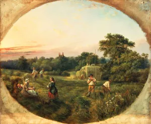 William Ellis Prints: Haymaking Mathews Field, Handsworth, Birmingham, dated 01 / 07 / 1859