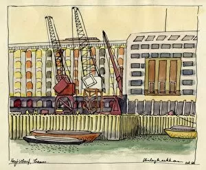 Hays Wharf, Thames, c1951. Creator: Shirley Markham