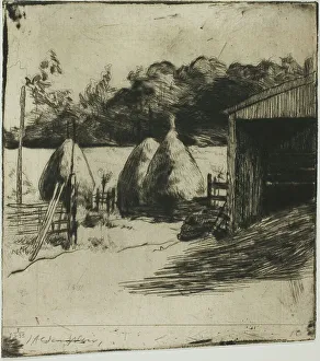 J Alden Weir Prints: The Haystacks, 1887/89. Creator: Julian Alden Weir