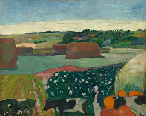 Breton Gallery: Haystacks in Brittany, 1890. Creator: Paul Gauguin