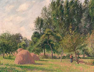 Haystacks, Morning, Eragny, 1899. Creator: Camille Pissarro