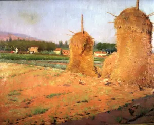 Isidro Prints: Haystacks, painting by Isidre Nonell