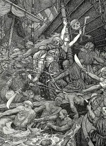 Africans Prints: 'He saw two cities in a thousand boats all fighting for a woman on the sea'