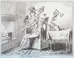 Agony Prints: The head ache, 1835. Artist: George Cruikshank