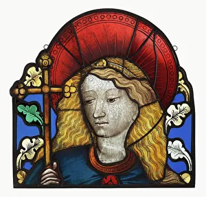 Decorative Art Prints: Head of an Angel or Saint, about 1410. Creator: Unknown