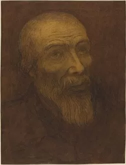 Head of a Bald Man with a Beard, 1906. Creator: Alphonse Legros