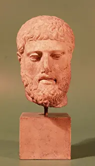 Graeco Roman Prints: Head of Bearded Man, 2nd century. Creator: Unknown