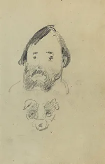 Gauguin Paul Prints: Head of a Bearded Man with a Head of a Dog [recto], 1884-1888. Creator: Paul Gauguin