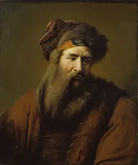 Scarf Prints: Head of a Bearded Man in Oriental Costume, c1660-1670. Creator: Ary de Vois