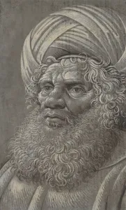 Head of a Bearded Man Wearing a Turban (recto); Latin script (verso), ca. 1510. Creator Head of a Bearded Man Wearing a Turban (recto); Latin script (verso), ca. 1510. Creator