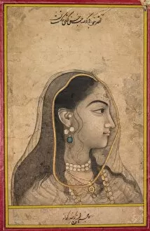 Mughal School Gallery: Head of a Beauty, c. 1750. Creator: Unknown