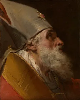 Gandolfi Prints: Head of a Bishop, ca. 1770. Creator: Gaetano Gandolfi