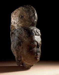 Head of a Bodhisattva (Pusa), between c.700 and c.800. Creator: Unknown