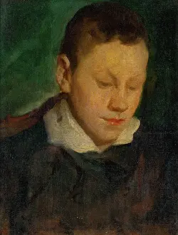 Studying Prints: Head of a Boy, around 1890. Creator: Ludovit Pitthordt