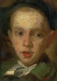 Cravat Prints: Head of a Boy, around 1890. Creator: Ludovit Pitthordt