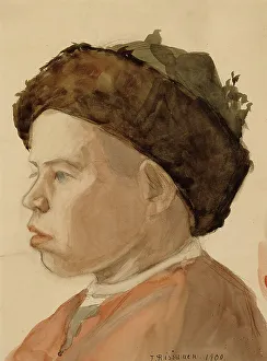 Rissanen Juho Prints: Head of a Boy, 1900. Creator: Juho Rissanen