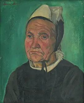 Garment Prints: Head of a Breton Woman, 1930-1935. Creator: Armin Stern