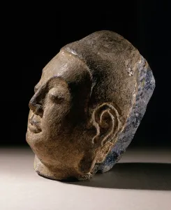 Granite Prints: Head of a Buddha (Fotuo), between c.618 and c.700. Creator: Unknown