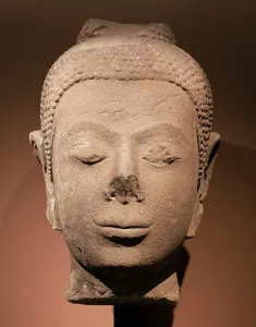 Sandstone Prints: Head of Buddha Shakyamuni, 14th century. Creator: Unknown