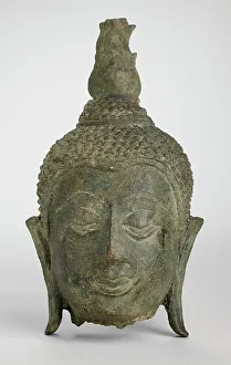 Shaka Nyorai Prints: Head of Buddha Shakyamuni, c.14th century. Creator: Unknown