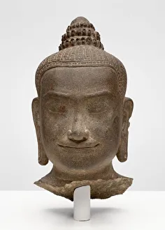 Angkor Gallery: Head of a Buddhist Deity, Possibly Prajnaparamita, Angkor period