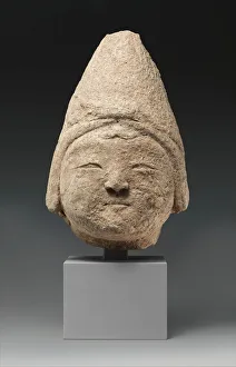 Gypsum Prints: Head of a Central Asian Figure in a Pointed Cap, Iran, 12th-early 13th century
