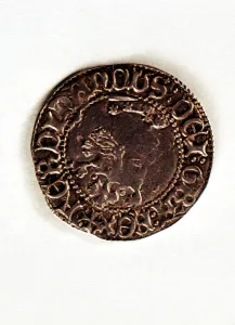 Ferdinand I Prints: Head of a coin of one-cruzado in silver