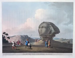 Head of the Colossal Sphinx, Giza, Egypt, 1801. Artist: Thomas Milton Head of the Colossal Sphinx, Giza, Egypt, 1801. Artist: Thomas Milton