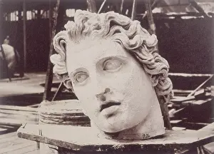 Delamotte Prints: Head from one of the Colossi of Monte Cavallo, Rome, by Phidias, Crystal Palace, 1852-1854