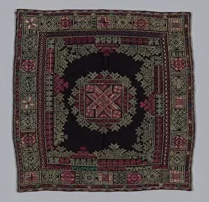 Cross Stitch Gallery: Head Cover, China, 1900, Qing Dyanasty (1644-1911). Creator: Unknown