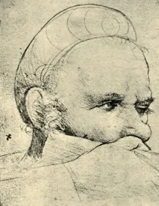Crossbow Prints: The head of a crossbowman taking aim, 1514-1515, (1943). Creator: Hans Holbein the Elder