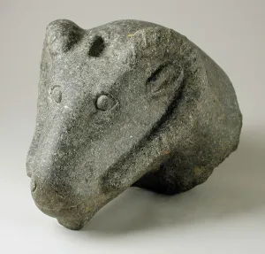 Granite Prints: Head of a Cryosphinx, Late Period (724-333 BCE). Creator: Unknown