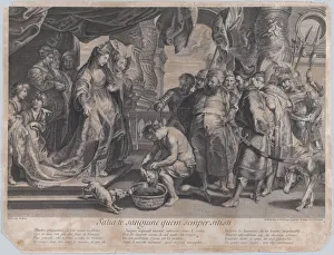 Rubens Sir Peter Paul Prints: The Head of Cyrus brought to Queen Tomyris, ca. 1713-20. Creator: Gaspard Duchange